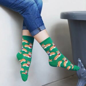 Moda E Divertida Mulheres Meias Tubo Médio Confortáveis De Corgi Pit Bull Impressas