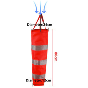 1Pc 60/80/100cm Windsock reflexivo para exterior À Prova De Arranhões fluorescente Vento Weathervane Outdoor Garden Farm