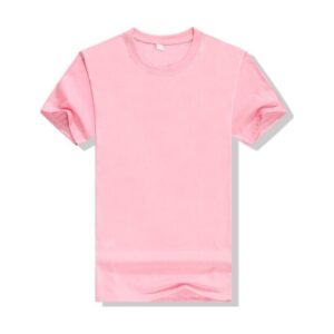 Camisa masculina de malha de algodão rosa