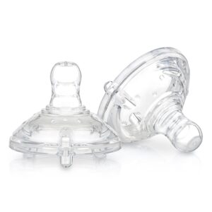 Kit 2 Bicos Texturizados para Mamadeira Boca Larga com Sistema Anticólica Nûby