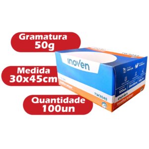 Toalha Descartavel Manicure Pedicure Multiuso Inoven Alta Absorção 30x45cm 100 unidades