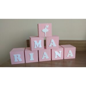 Cubos Dado Mdf Letra Nome Bebê Dm Terra Brasil Infantil Quarto Decoração Dado Letra