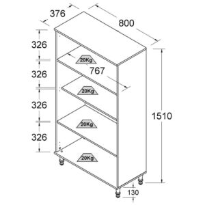 Cristaleira Estante Para Livros Ditália C/Kit Luz E-957