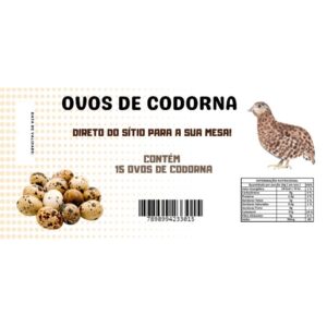 100 Rótulos para cartela de ovos de codorna.