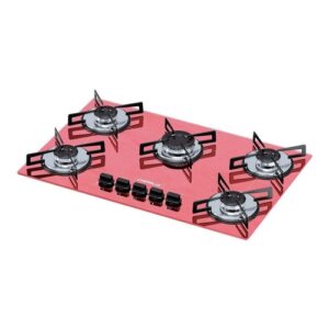 Fogão Cooktop Gás Chamalux 5 Bocas Ultra Chama Rosa 110v/220v Trempe de chapa