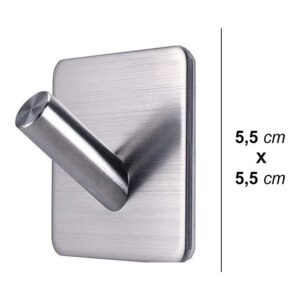 Gancho De Parede Inox Adesivo Pendurar Roupas Chaves 2 Pçs