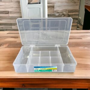 Caixa Box com 9 Divisorias Estojo de Pesca Porta Iscas Porta Trecos