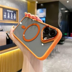 Acrílico mate magnético para magsafe caso de carga sem fio para lina de iphone 11/12/13/14/15/16promax iPhone 15 13