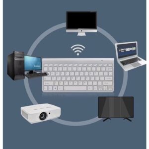 Teclado Com Mouse Adaptador Usb Sem Fio PC Keedi KD-8066