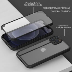 Capa Capinha Celular Case Compatível Com iPhone 11 Pro Max Proteçao Corpointeiro 360° Antirriscos Transparente Durável