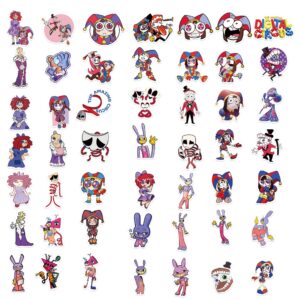 1000/50PCS Anime O Incrível Autocolantes De Grafite Digital De Circo À Prova D’água Para Bagagem De Telefone Decalques Notebook Crianças Gravação De Presentesyourlife