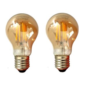 Kit 2 Lâmpadas Filamento A60 4W 2400K E27 Bivolt 440 LUMENS