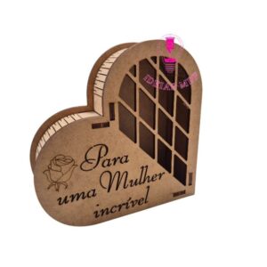 10 Caixa Coração Para uma MULHER INCRÍVEL Bombom Mdf feliz dia das mulher lembracinha