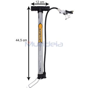 Bomba de Ar Manual Bolas Pneus Bicicletas Bikes Colchões Boias Brinquedos Infláveis 5 Bicos Cabo Emborrachado