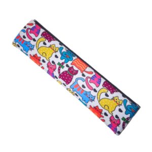 Protetor de Cinto de Segurança em Neoprene com Estampa de Gato Colorido – Para Crianças e Adultos