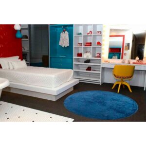 Tapete Redondo 2,00m Quarto Sala Escritório Pelo Macio Antiderrapante