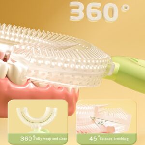 2-12 Anos De Idade 360 ° Escova De Dentes Em U De Silicone Limpeza Oral Infantil E Conjunto De Mousse De Espuma De Morango Com Sabor Laranja Para Crianças