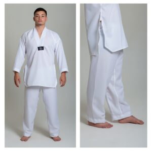 Dobok Taekwondo Adulto Kimono Oxford Gola Branca c/Faixa – Dubok Iniciante Aluno