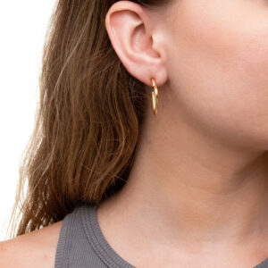 Brinco Argola em Formato Coração Banhado a Ouro 18K – D France Semijóias