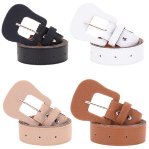 Kit 4 Cintos Feminino Fivela Modelo Violão Encapada Reforçada Minimalista Acessório 8 Furos Top