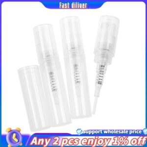 60Pcs Clear 2Ml Frasco Plástico Transparente Em Spray Perfumado Descartável De Amostra Vazio Para Festa De Viagem