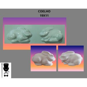 Molde Forma Artesanato Gesso Coelho 19×11 Cofre e Decoração