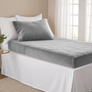 Jogo De Lençol Solteiro 2 Peças Plush Manta Flannel – Cinza