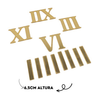 Kit Números Romanos para Relógio Dourado Grande
