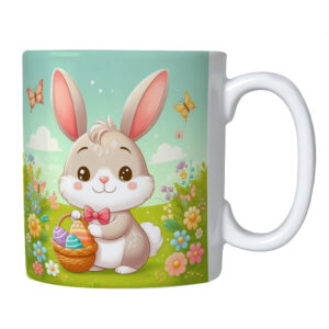 Kit Jogo De 4 Canecas Coelho da Páscoa De Porcelana Presente