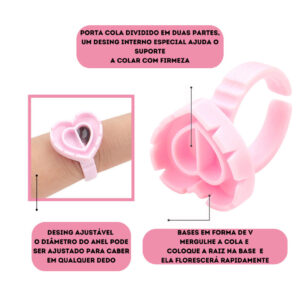 Anel Batoque com Divisória Flor Cola Volume Russo Alongamento Cílios