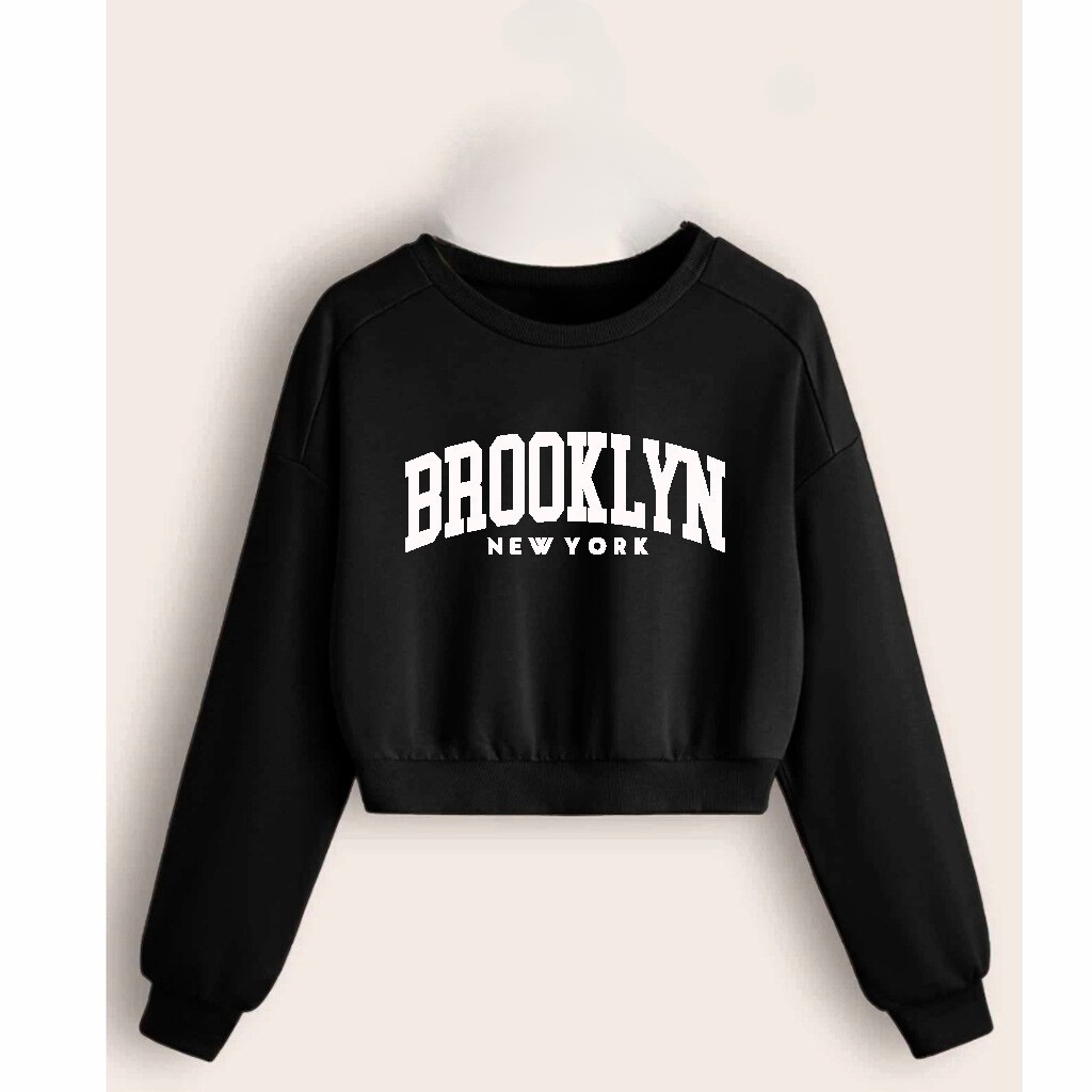 Moletom Cropped Blusa Frio Feminina Brooklyn