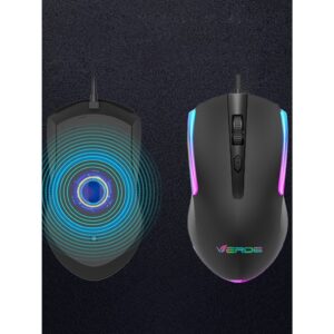 Mouse Com Fio Preto Computador/Netebook Para Jogo Gamer Led RGB