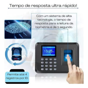 Relógio De Ponto Biométrico Impressão Digital Eletrônico Pt