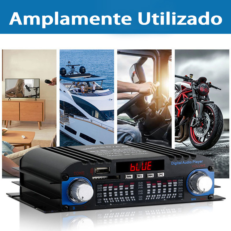 Amplificador De Áudio Digital HiFi De 1600 W E 4 Canais Para Alto-falantes Residenciais E Automotivos