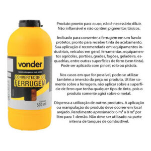 Convertedor De Ferrugem Converte Fundo Protetor Vonder 500ml