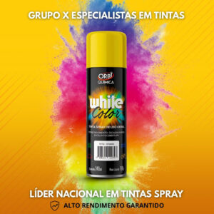 Kit 3 Tintas Spray Amarelo Uso Geral White Lub 340ml
