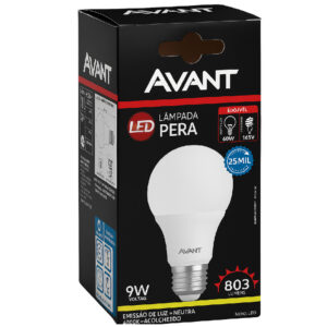 Kit 4 Lampada Led Bulbo Pera 9w Luz Neutra 4000K E27 Bivolt