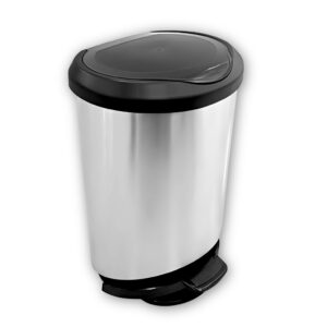 Lixeira com pedal Label Inox 20L – ARQPLAST / Cozinha / Banheiro / Escritório / Alta Qualidade