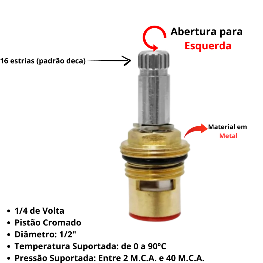 Reparo M18 Padrão Deca 16 Estrias Para Torneira Kit 10 Unid