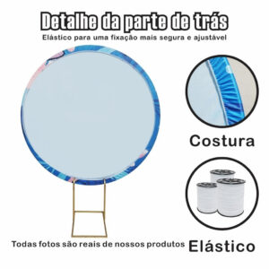 Painel Princesas Branca de Neve Redondo 150×150 e 50x50cm | Festa Aniversário | Tecido Premium + Frete Grátis