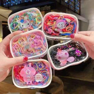 120 Unidades Pacote Colorido Elásticos Silicone Grosso De Cabelo Meninas Bonitos Scrunchie Rabo