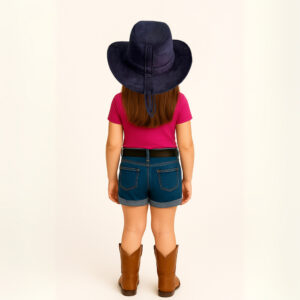 Chapéu Country Infantil Pequeno Unissex Preto, Rosa Pink – para Festas, Rodeios e Estilo Cowboy