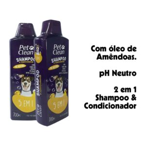 Shampoo 5 em 1 para Cães e Gatos 700ml Ph Neutro – Pet Clean