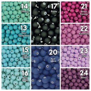 Miçanga emborrachada 8mm monte seu kit de 500g – 2500g