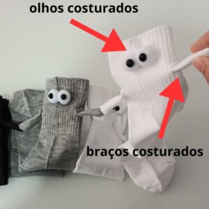 Meias De mãozinha Casal com imã Magnéticas Fofo Presente Natal Aniversário Dia Dos Namorado