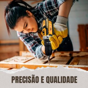 Furadeira e Parafusadeira de Impacto 48v 2 Baterias Elétrica 10mm Mandril Broca Potente Resistente
