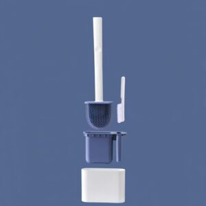 2 em 1  Escova de Silicone para Vaso Sanitário – Base de Banheiro Privada, Alta Eficiência