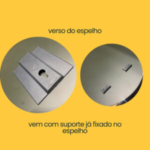 Espelho Orgânico 120x50cm com LED Quente à Pilhas – Form, Lapidado, Decorativo, Moderno, c/ Suporte Incluso