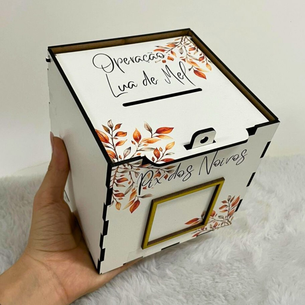 Caixa PIX para Casamento Operação Lua de Mel – Flores Terracota