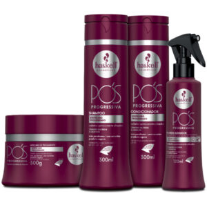 Kit Haskell Pós Progressiva – 4 Itens | Cuidado Diário para Cabelos Quimicamente Alisados